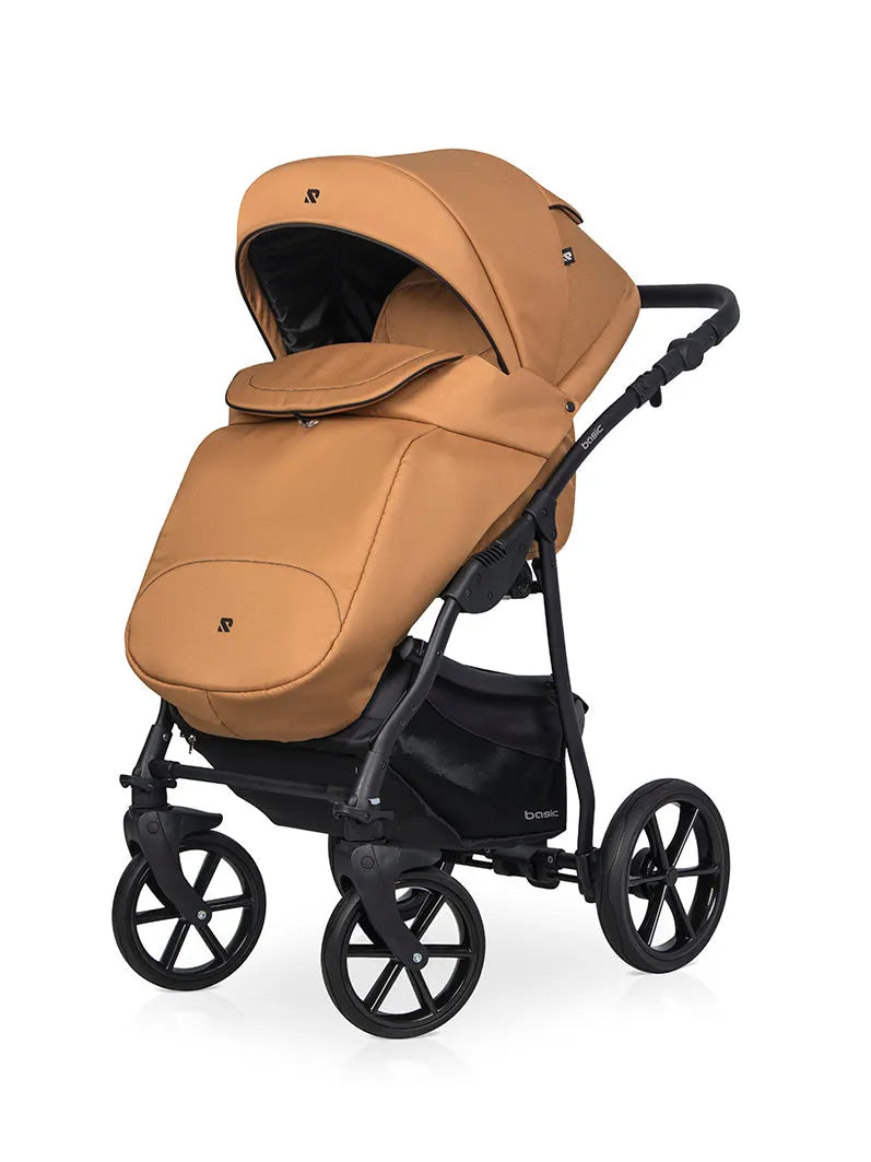 Cochecito 3 en 1 RIKO BASIC color Camel bolsa de dormir