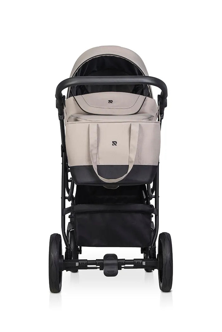 Cochecito 3 en 1 RIKO BASIC color Cappuccino bolsa shopping