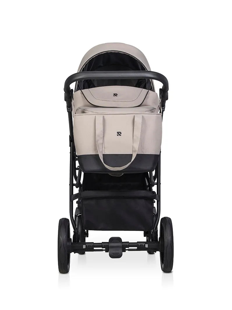 Cochecito 3 en 1 RIKO BASIC color Cappuccino bolsa shopping