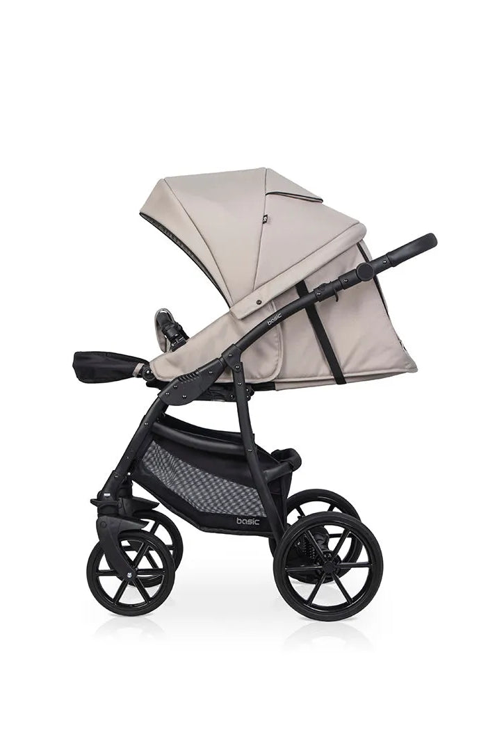 Cochecito 3 en 1 RIKO BASIC color Cappuccino plegado