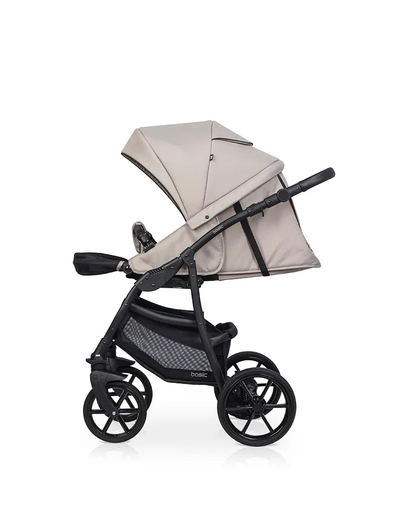 Cochecito 3 en 1 RIKO BASIC color Cappuccino plegado
