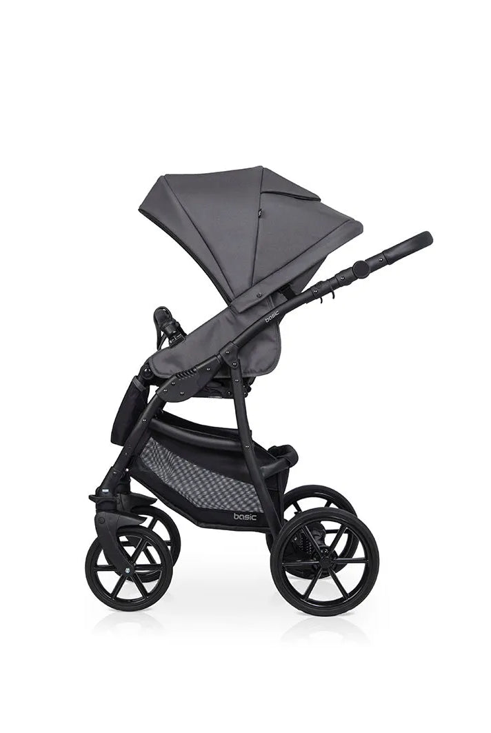 Cochecito 3 en 1 RIKO BASIC color Negro desplegado