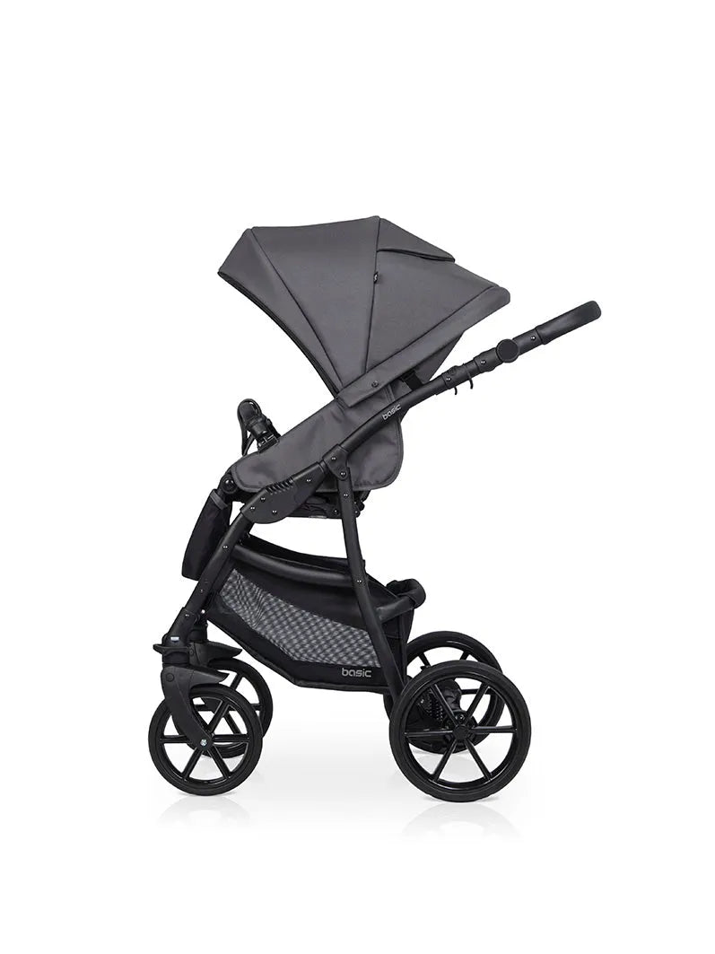 Cochecito 3 en 1 RIKO BASIC color Negro desplegado