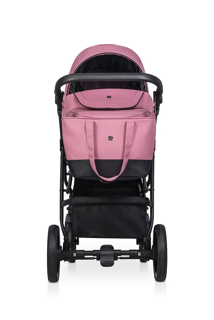 Cochecito 3 en 1 RIKO BASIC color rosado bolsa shopping