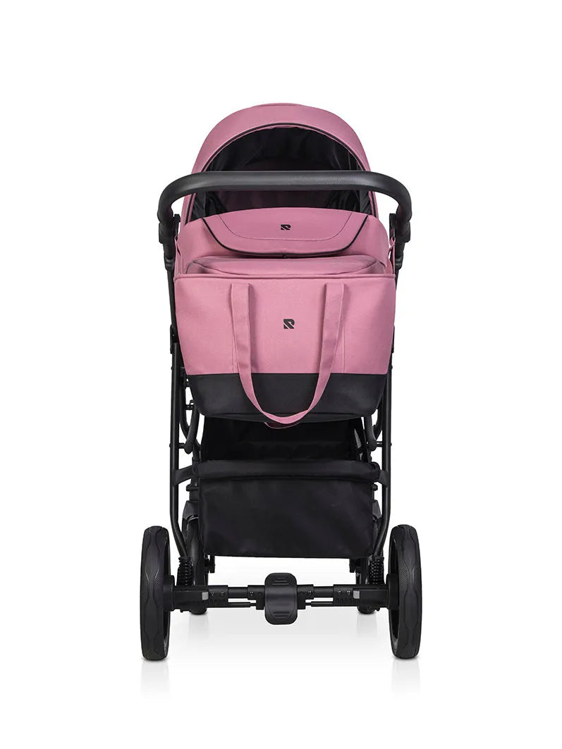 Cochecito 3 en 1 RIKO BASIC color rosado bolsa shopping