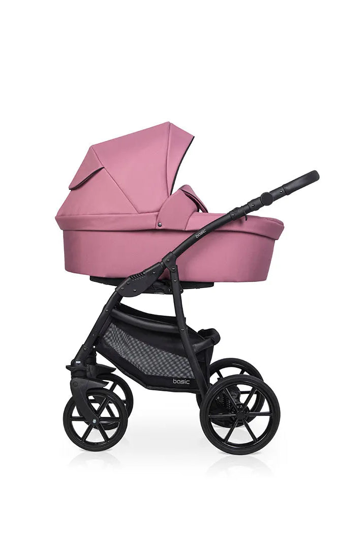 Cochecito 3 en 1 RIKO BASIC color rosado capazo