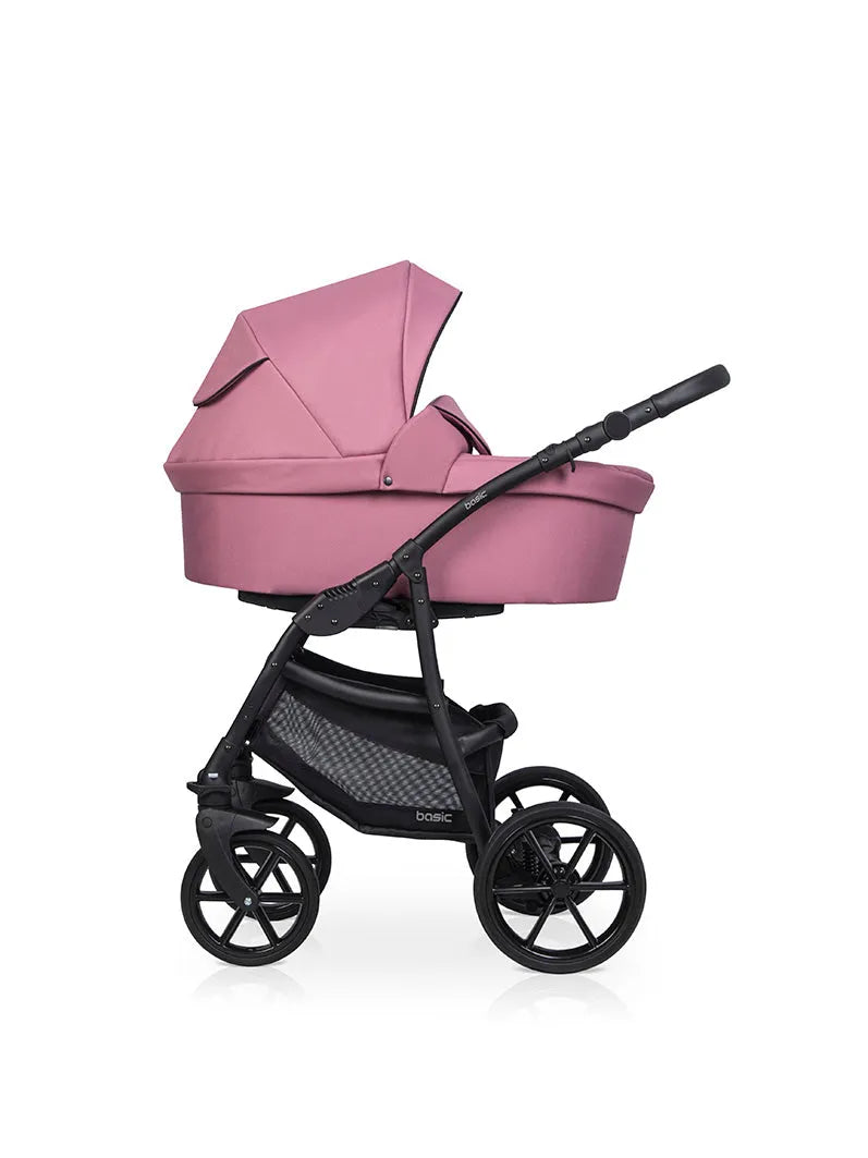 Cochecito 3 en 1 RIKO BASIC color rosado capazo