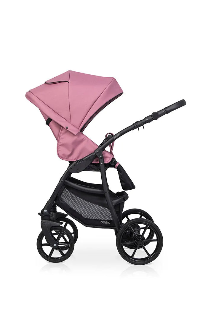 Cochecito 3 en 1 RIKO BASIC color rosado lateral izquierdo