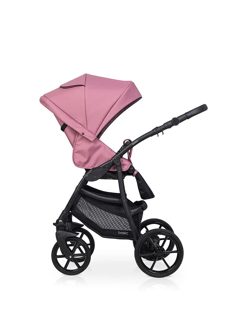 Cochecito 3 en 1 RIKO BASIC color rosado lateral izquierdo