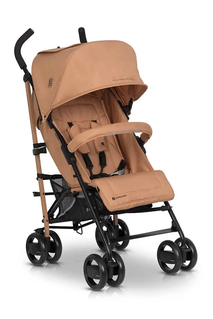 Silla de paseo EZZO Euro Cart Camel vista frontal carrito de bebé compacto