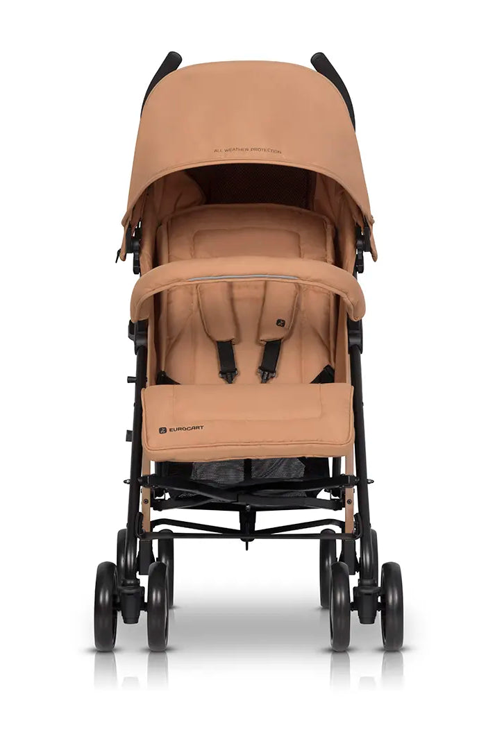 Carrito de bebé EZZO Euro Cart Camel vista trasera con capota XL