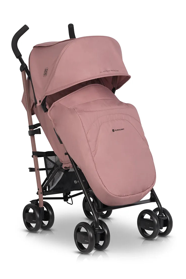 Carrito de bebé EZZO Euro Cart Rose vista lateral color rosa