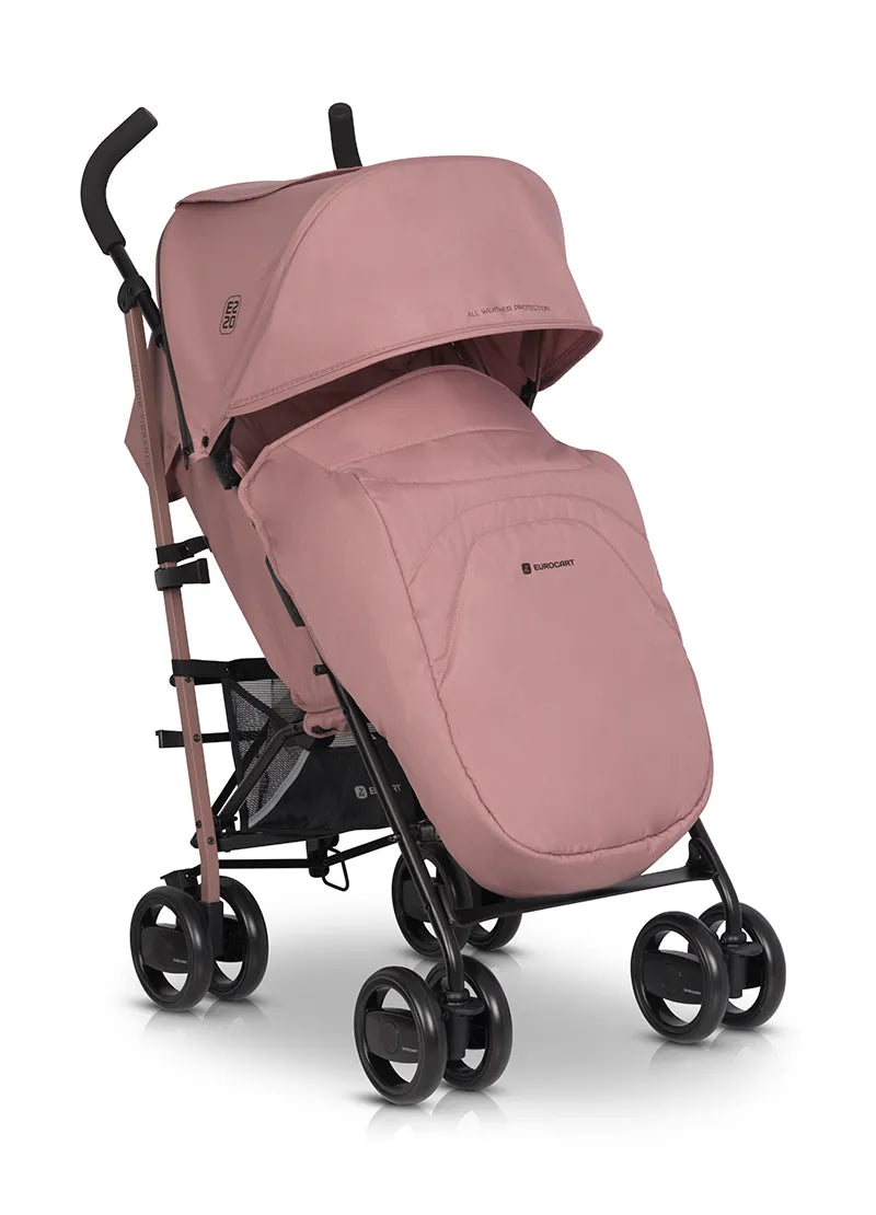Carrito de bebé EZZO Euro Cart Rose vista lateral color rosa