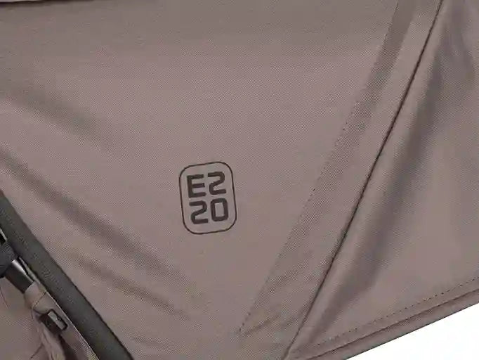 Detalle tapicería verde silla de paseo EZZO Euro Cart Taupe