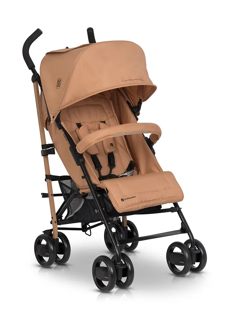 Silla de paseo EZZO Euro Cart Camel vista frontal carrito de bebé compacto