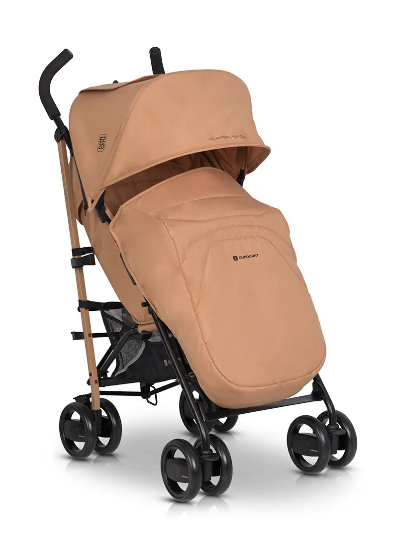 Silla de paseo ligera EZZO Euro Cart Camel vista lateral paraguas