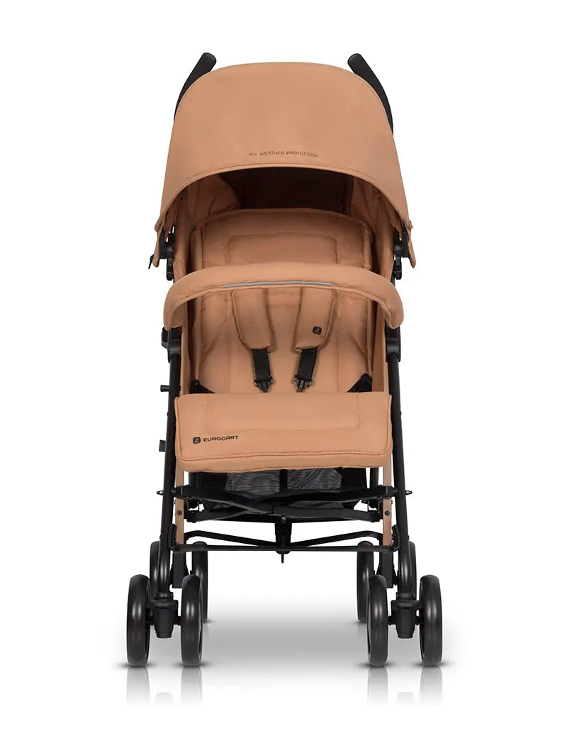 Carrito de bebé EZZO Euro Cart Camel vista trasera con capota XL